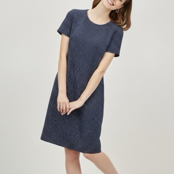 Calvin Klein Dresses & Skirts - Calvin Klein Navy Blue‎ Tweed Short Sleeve Shift Dress Size 10